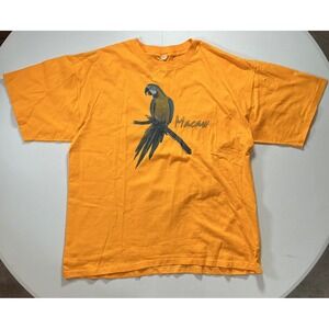 VTG Single Stitch 90s USA Macaw Parrot T Shirt Mens XL Yellow Nature